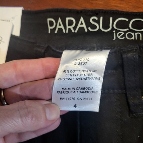 Parasuco Highrise Stretch Jeans Black Size 4 Comfort Spandex Skinny Jeans - Picture 4 of 7